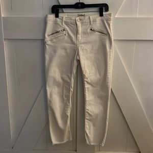 Zadig & Voltaire white crop jeans with zipper detail